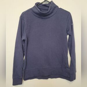 Columbia Mock Cowl Neck Sweatshirt Size Small Navy Blue